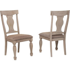K & B Furniture Co INC K & B Furniture 2-Tone Brown Wood Upholstered Dining Room Chairs (Set of 2)