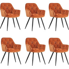 Söögitoa toolid, valmistatud kangast (samet), elutoa tool, värvivalik, retro disain käetugi, tool seljatoega, metallist jalad, must (oranž, 6)