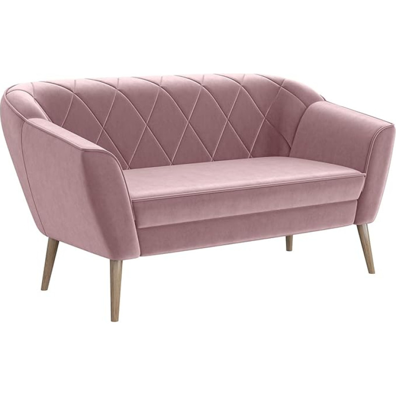 MEBLINI Mini diivan 2-kohaline elutuppa - Mini Lounge kahele inimesele - Köögisohva - Väike diivan - Gisela - 2 - roosa sametist