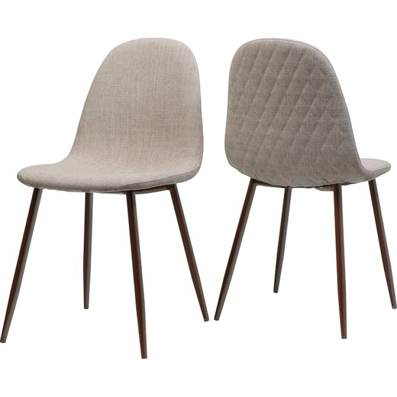 Camden Mid Century Wheat söögitoolid, komplekt 2, tumedast pähklipuust jalad