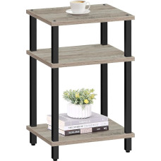 TUTOTAK Mööbli küljelaud, öökapilaud, 3-astmeline hoiuriiul, diivanilaud väikesesse ruumi, elutuppa, magamistuppa TB01BG049
