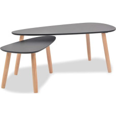 VidaXL Ensemble de tables basses 2 tk Bois de pin massiivne Noir