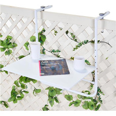 Moderner Klapptisch zur Wandmontage, Klappbarer Balkon-Stehtisch für den Außenbereich, für Baluster-Gartendeck (weiß) (schwarz)