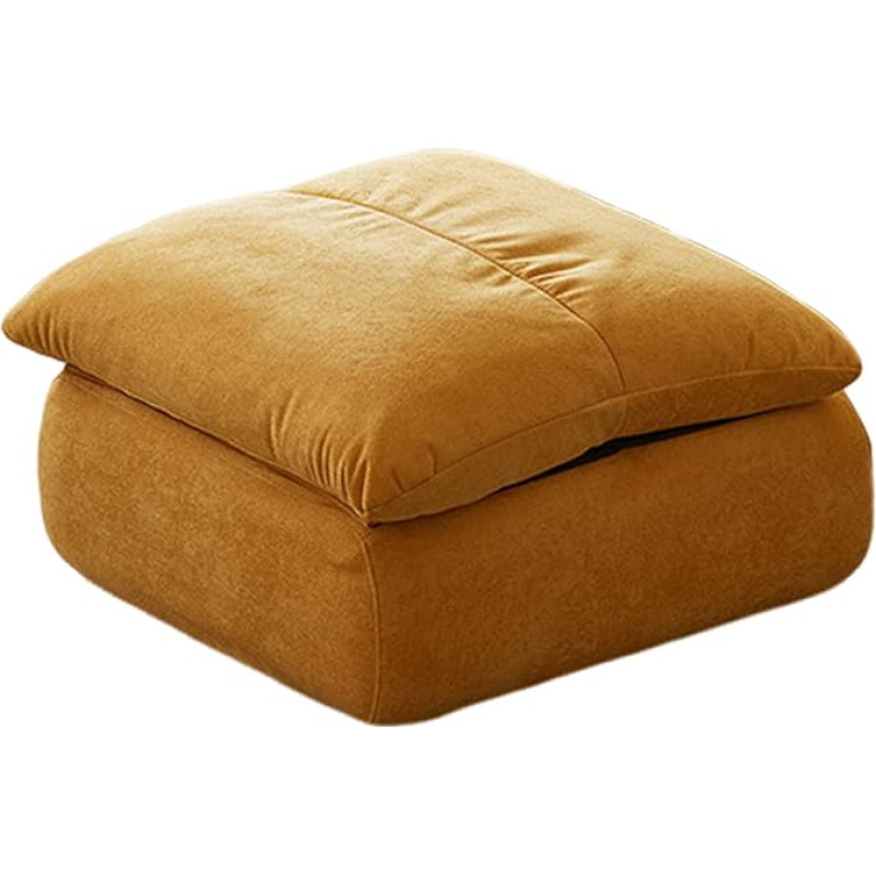 STARHMLUX ühekohaline diivan põrandasuvila koos tugitooliga - väike diivan ühele inimesele, lamedalt pakitud, madal istmekõrgus, lihtne kokku panna, kollane, 31,5 x 29,5 x 16,5 tolli