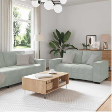 Qnhdfrt diivanikomplekt 2-osaline helehall sametist diivanikomplekt elutuppa kontorisse külalistetuppa mugava padja ja tugeva raamiga