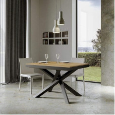 Itamoby, Volantis Evolution pikenduslaud 160->420 cm puitlaastplaat naturaalne tamm ja antratsiit L.160 P.90 K.77 (pikendus kuni L.420 koos 5 pikendusega)