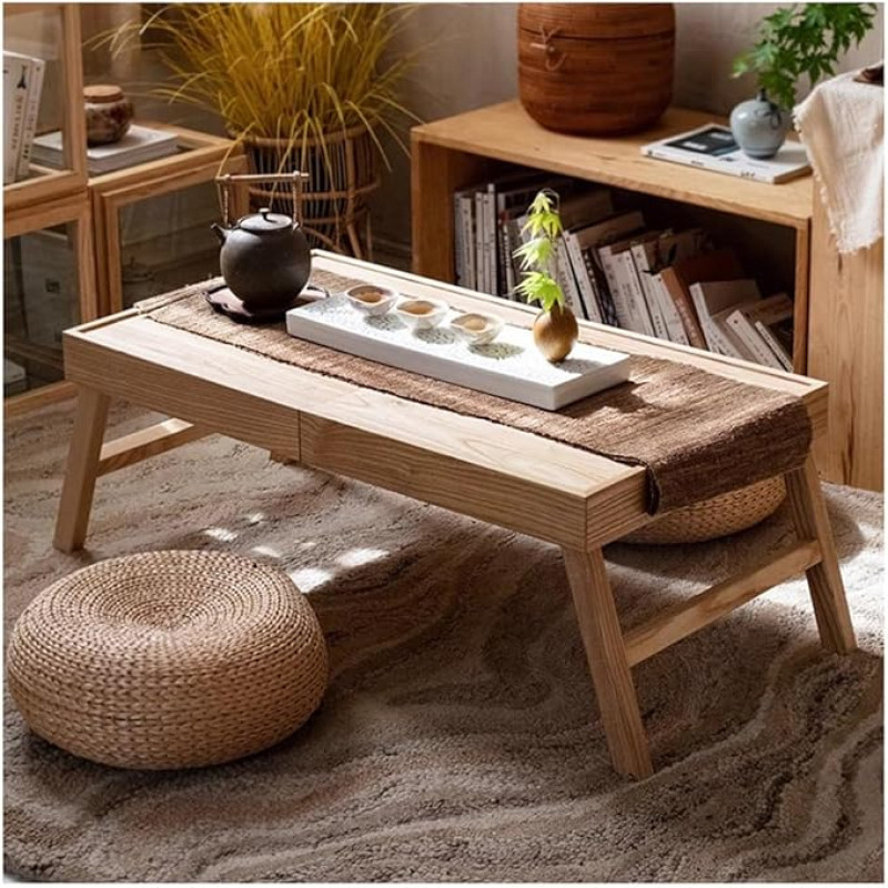 Kaasaskantav kokkupandav kohvilaud, põrandalaud, täispuidust söögilaud, madal laud põrandalaudadele, madal laud, multifunktsionaalne madal laud