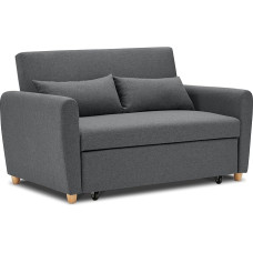 Kaasaegne kaasaegne ruumi säästev mugav 2-kohaline diivanvoodi mööbel kokkupandav lihtne välja tõmmatav täissuuruses topelt hallist kangast diivan välja tõmmatav diivanvoodi