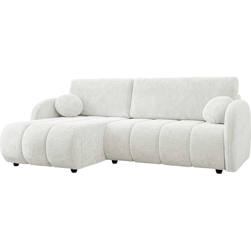 Mirjan24 Zerlita L nurgadiivan voodikasti ja magamisfunktsiooniga, vabalt seisev L-kujuline diivan/diivan, universaalne sohva, nurgadiivan voodifunktsiooniga, polsterdatud nurk (Sereno 681)