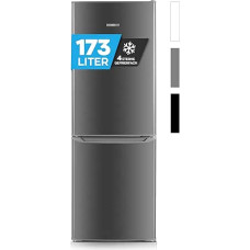 Heinrich´s Fridge Freezer Combination 173 L Total Volume, 121 L Cooling Volume, 52 L Freezer Volume, LED Lighting, Door Hinge Changeable, Quiet 40 dB, Large Freezer Boxes, 7 Temperature Levels, inox