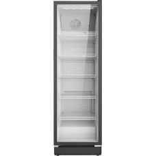 SCHOEPF GKS350SB Commercial Drinks Fridge - Recirculation - Glass Door Fridge - 347L - 5 Adjustable Wire Shelves - Black - 194.5cm Height