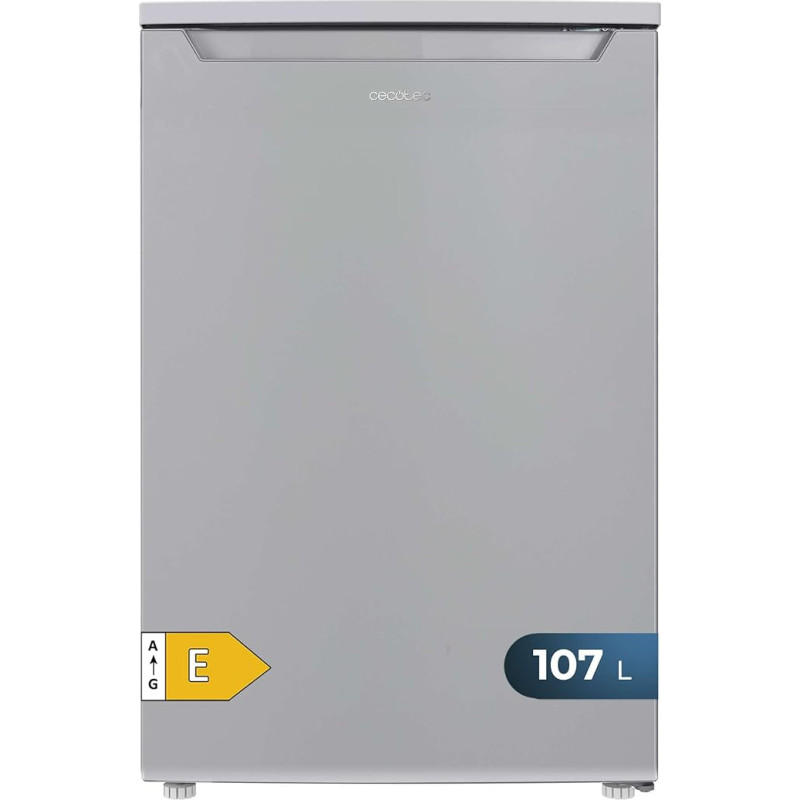 Cecotec Mini Fridge 107 L Bolero CoolMarket TT 107 Inox, Energy Class E, Energy Saving, Reversible Door, Low Noise Level, Crisper Box, Freezer Compartment