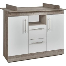 arthur berndt Selina Changing Table with Removable Changing Table Platinum Oak / White - Made in Germany