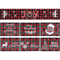 GRADENEVE 7 STK. Teiliges Weihnachts-Table-Runner-Set mit Rutschfesten Hitzebeständigen Tischsets und Festlichem Polyester-tischläufer für Gemütliche Winterdekoration und Festliche Esstische