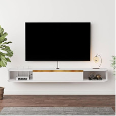 Pmnianhua TV kapp, ujuv TV riiul, ujuv TV klamber, seinakinnitus, keskkonsool, multimeedia, meelelahutus, suur kapp kodukontorisse (120cm, valge)