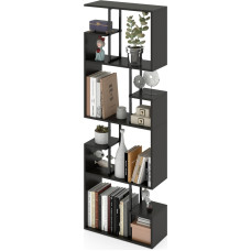 Manora raamaturiiul must suur, ruumijaotur riiul kallutatavaga, kaasaegne puidust raamaturiiul elutuppa, lastetuppa, kodukontorisse, stiilne riiul raamatutele, dekoratiivsetele mänguasjadele, pruunikas must