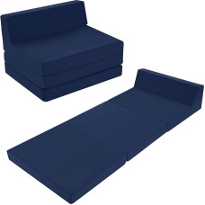 MeMoreCool kokkupandav madrats 195 x 75 cm, kõrge tihedusega vaht kokkupandav madrats, kokkupandav diivan-tool, kokkupandav futon madrats, kaasaskantav põrandakülastajate madrats, kokkupandav diivan, tumesinine