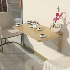 Wandmontierter Klapptisch für den Außenbereich, platzsparend, schwimmender Schreibtisch für Zuhause/Bar/Büro/Garten/Garage, Blatt-Design mit Holzoberfläche, ideal zum Essen oder Arbeiten, L 40 x B 30