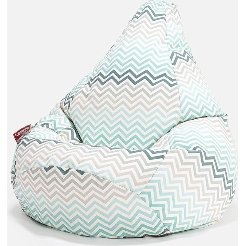 Lounge Pug, Gaming Bean Bag tool geomeetriline prindi Chevron türkiissinine