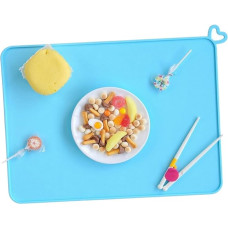 IWOWHERO Hitzebeständige Waschbare Silikon-tischmatte in Hellblau Faltbar mit Herz-aufhängeloch Strapazierfähige Leichte Platzmatte für Außenbereich