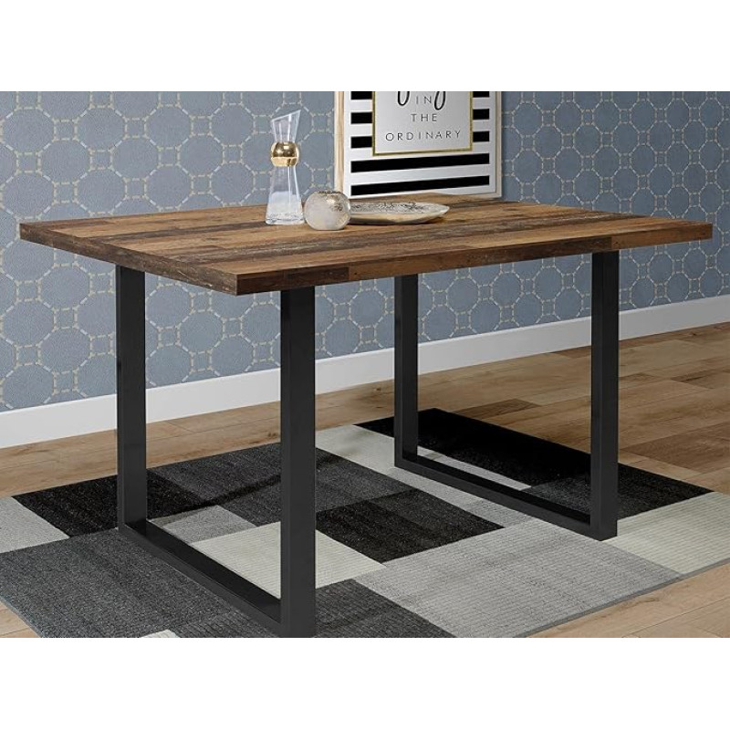 Möbelando Talbert I Vana puidust söögilaud Vintage Black