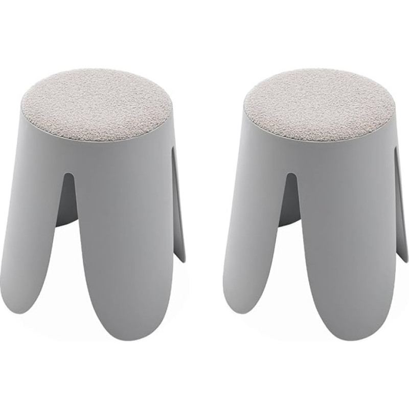 Komplekt 2 virnastatavat jalatsi, helehall, tekstuurne bukleekate, NIKI, diameeter 30 / 44 x kõrgus 46 cm