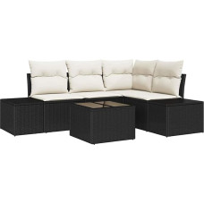 Rantry 4-teiliges Garten Sofa Set mit Kissen Braun Poly Rattan Gartenlounge Model3355716