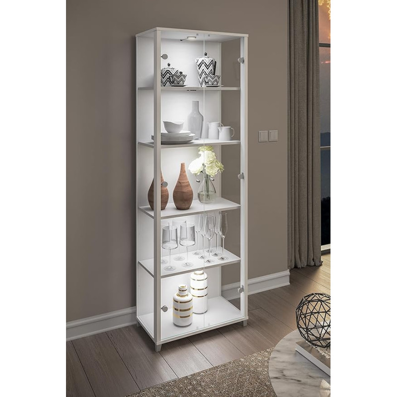 möbelando Berlin VIII vitriinkapp valge