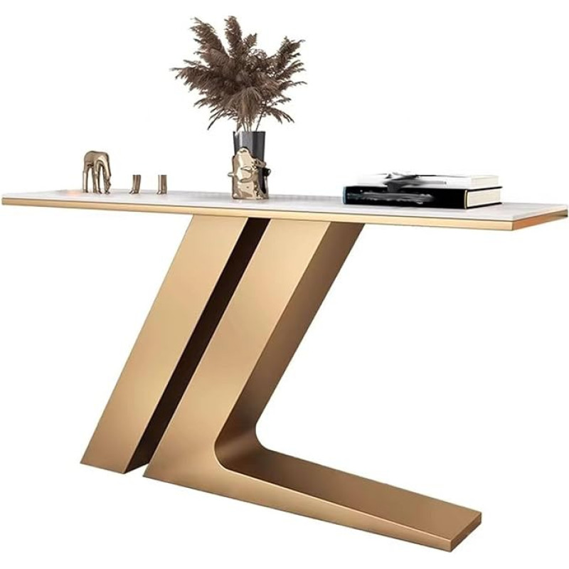 Konsolentisch Moderner Luxus-Konsolentisch Für Den Eingangsbereich Mit Goldenem Metallsockel, Sofatisch Für Die Inneneinrichtung Von Flur, Foyer Und Wohnzimmer(100cm/39.4in)