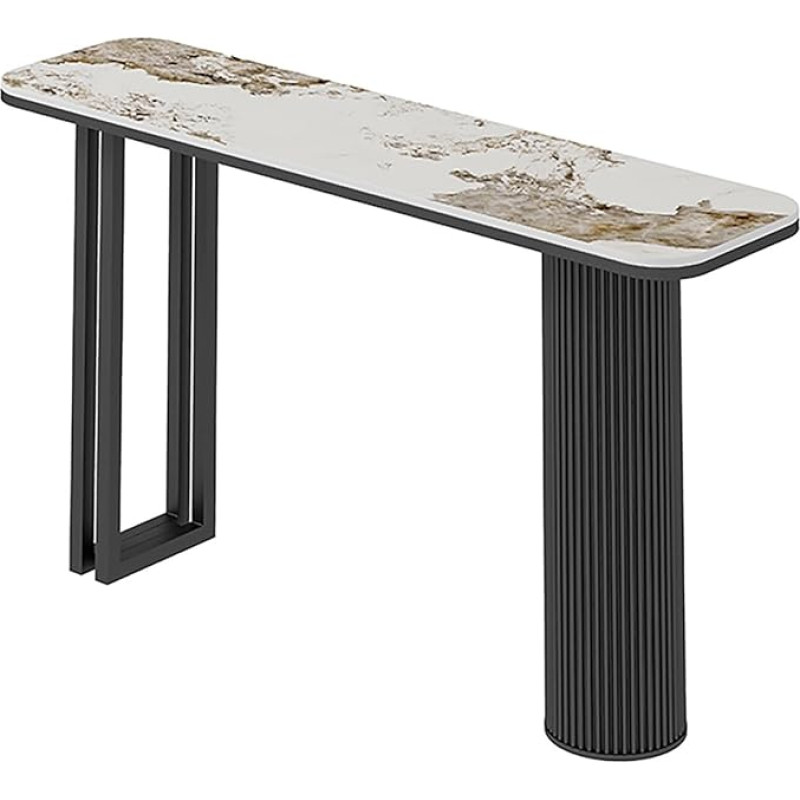 Moderner geometrischer Konsolentisch - Industrieller Eingangstisch für Enge Räume, perfekt hinter der Couch oder im Flur, Wohnzimmer, Foyer (Schwarz, 80 x 30 cm)