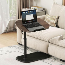 kiss me C-kujuline küljelaud, 360° pööratav, C-kujuline küljelaud, TV-taldrik, kitsas küljelaud, sülearvuti laud elutuppa, magamistuppa, rõdule, terrassile (must pähklipuu)