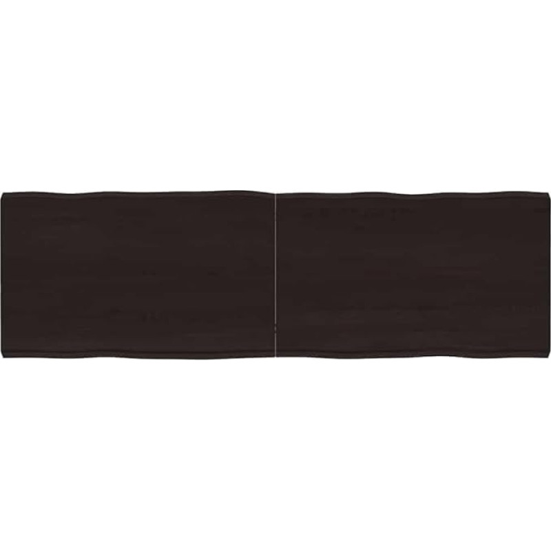 vidaXL lauaplaat, puidust lauaplaat, söögilaud, kohvilaud, täispuidust laud, käsitööna valmistatud servaga, asenduslauakate, tumepruun, 160 x 50 x (2-6) cm, töödeldud täispuit