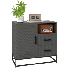 HOMCOM Sideboard reguleeritava riiuliga, vabalt seisev küljepaneel hoiukapp avatud sektsiooniga ja 2 sahtliga kööki, elutuppa, Hall