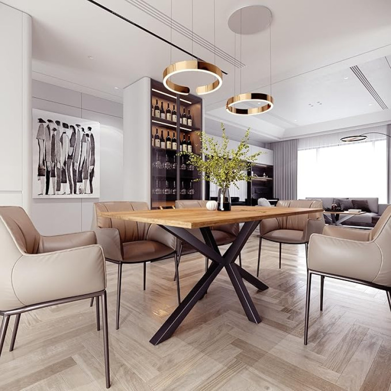 Suur söögilaua raam Star Table Frame Steel Spider 180 x 80 x 75 cm Loft Design - 32 mm paksune lauaplaat - Kvaliteetne söögilaud Artisan Oak