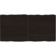 vidaXL lauaplaat, puidust lauaplaat, söögilaud, kohvilaud, täispuidust laud, käsitööna valmistatud servaga, asenduslauakujundus, tumepruun, 120 x 60 x (2-6) cm, töödeldud täispuit