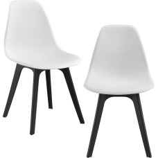 [en.casa] Brevik söögitoa toolid 83 x 54 x 48 cm plastikust valge / must 2 tk pakendis