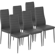 ZZINOKE Söögitoolid Mööbel 6 tükki metallist jalad pehmendusega istme köögitool söögituba elutuba köök hall