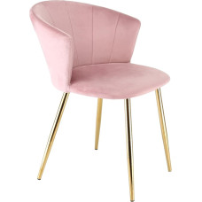 RayGar Dunel aktsentne kroonlehtede seljatoega söögitool kuldse kroomviimistluse ja metallist torujalgadega - roosa