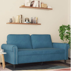 QJBSAVVA 2-istmeline diivan sinine 140 cm sametist kaasaegne disain koos tugeva metallraamiga Mugav ja luksuslik elutuppa rõdule ja teismeliste tuppa