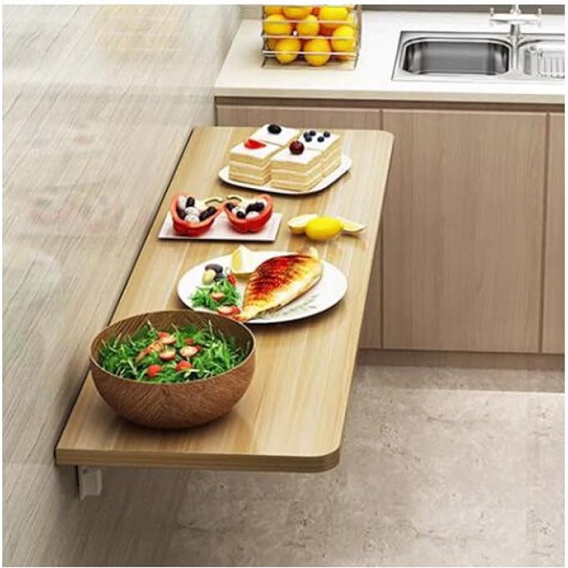 Klappbare Werkbank und Klappschreibtisch zur Wandmontage, zusammenklappbarer Holztisch, platzsparend, 100 x 30 cm, ideal für Zuhause, Büro und Esszimmer