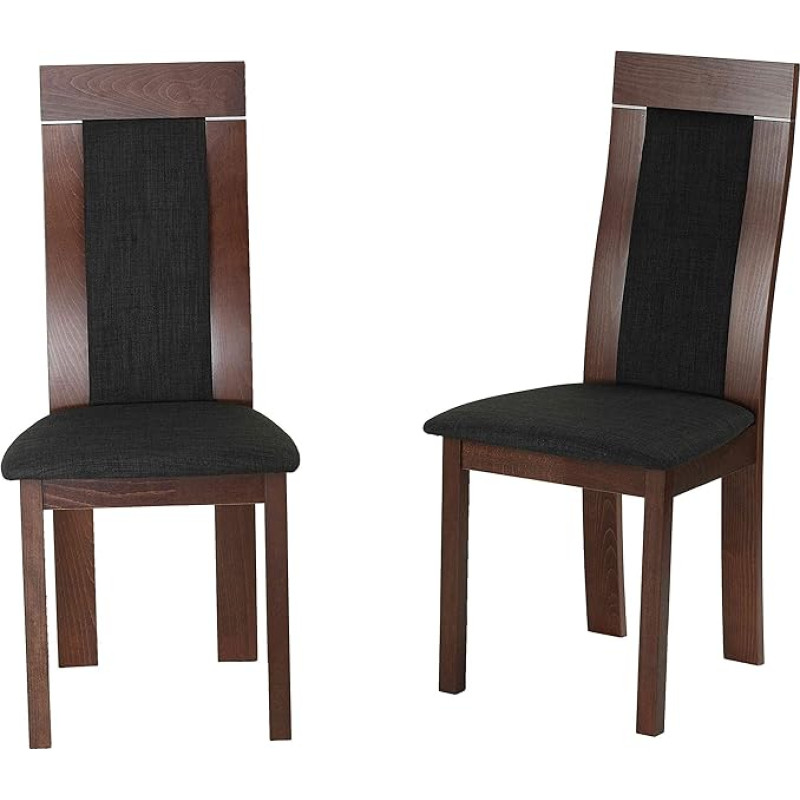 Cortesi Home Tia söögitool pähklipuidust, 2 tk, pruunist kangast, komplektis