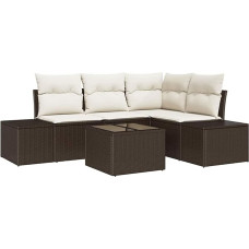 Rantry 4-teiliges Garten Sofa Set mit Kissen in Grau aus Poly Rattan Gartenlounge Model3347048