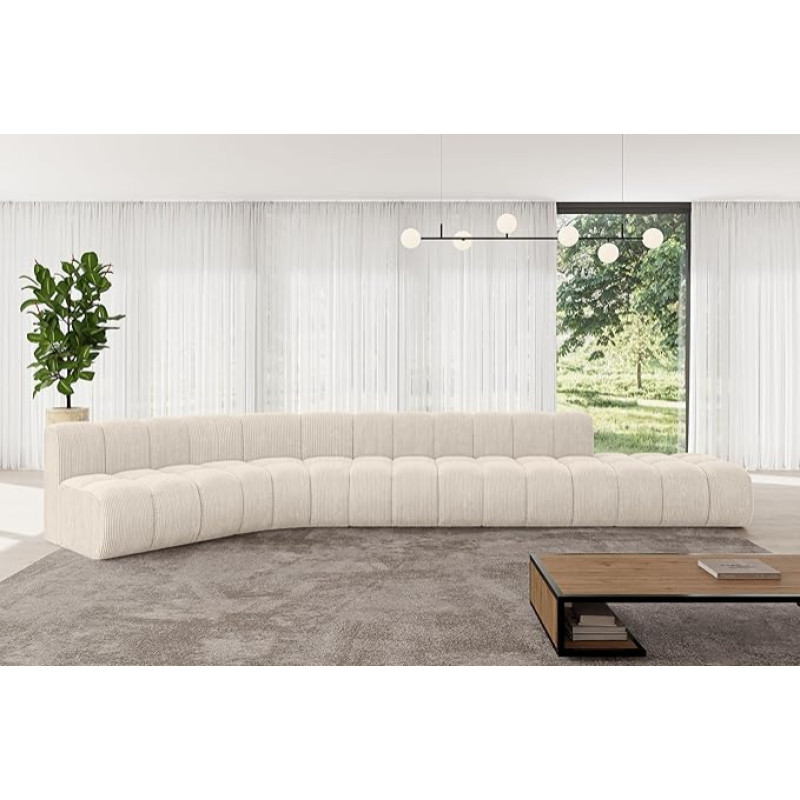 ALTDECOR Modulares Diivan Ecksofa L-kujul nurgas modulaarne diivan Eckcouch Diivan Wohnlandschaft Diivan Bodensofa Polstersofa Brilo-L2-471x174x70 cm Beige