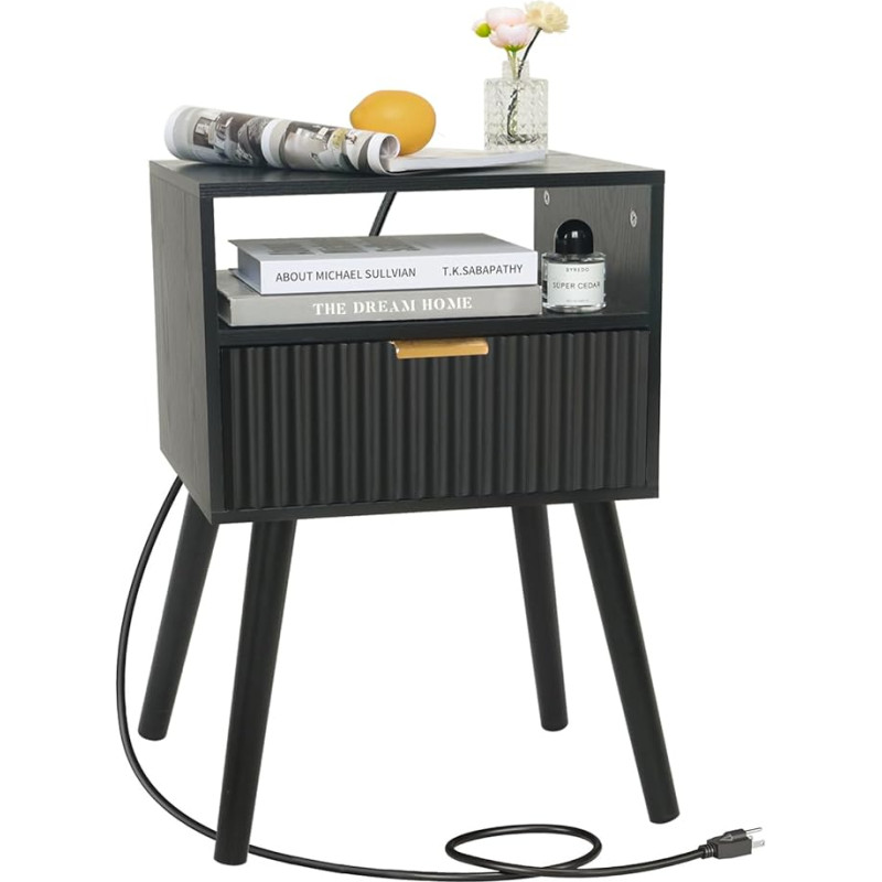 Fultyle must küljelaud koos hoiualusega