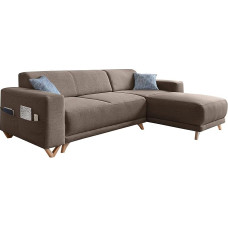 MIUFORM nurgadiivan magamisfunktsiooniga ja voodikastiga, pööratav, elamiskoormus, klassikaline Sophie, elamiskoormuse diivanvoodi (Taupe)