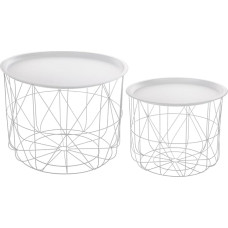 Atmosphera 2 eemaldatava lauaplaadiga kohvilauda- Moodne disain- Värv Valge