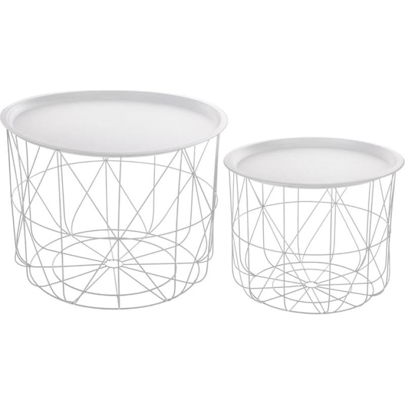 Atmosphera 2 eemaldatava lauaplaadiga kohvilauda- Moodne disain- Värv Valge