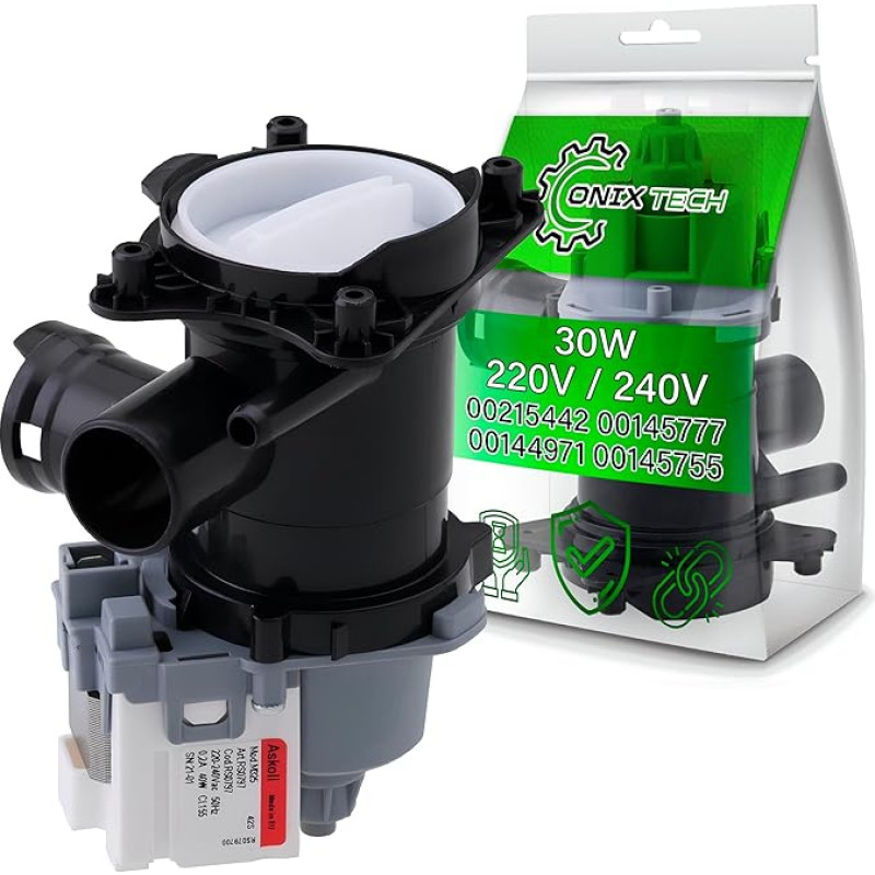 Drain Pump 30 W for Washing Machine with Original Code 00215442 215442 00145777 145777 for Bosch 00144971 144971 00145755 145755 for Siemens ONIX TECH
