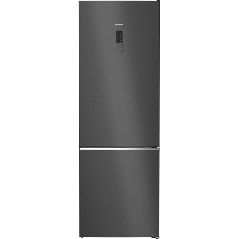 SIEMENS KG49NAXCF, iQ500, Smart XXL Fridge-Freezer, 203 x 70 cm, 311 L Cooling & 129 L Freezer, noFrost, hyperFresh for Longer Freshness, Fast Cooling, Very Quiet 35 dB, Black Steel