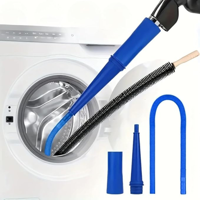 Dryer Vent Cleaner Kit, Vacuum Attachment, Flexible Dryer Lint Remover and Flexible Dryer Lint Brush, for Washing Machine and Dryer Lint Remover etc, Dryer Cleaning (2 Pieces)